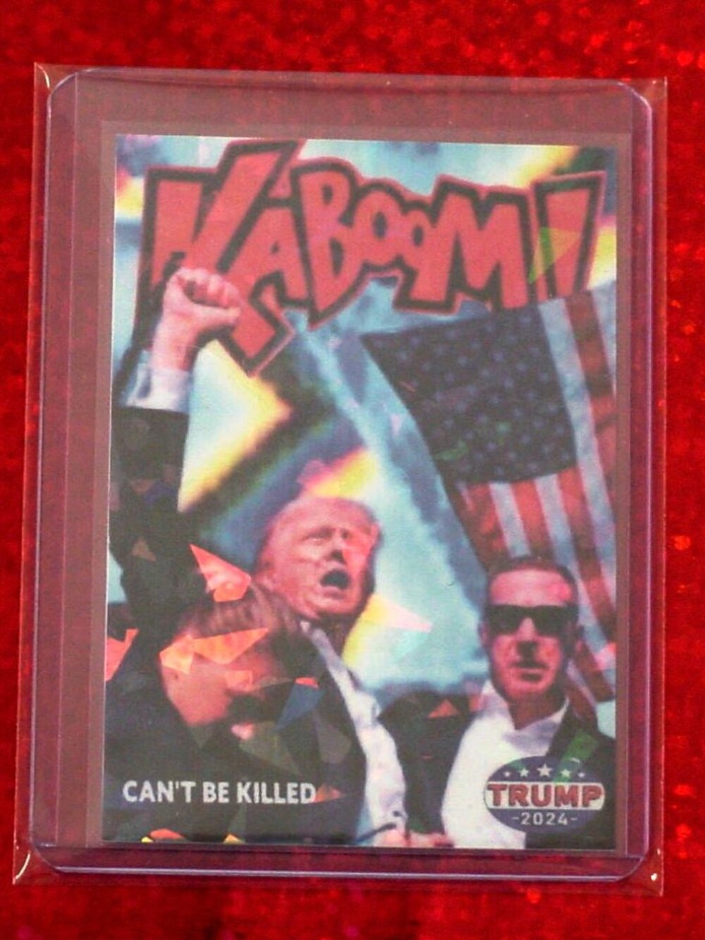 Donald Trump Cracked Ice Kaboom Novelty Card